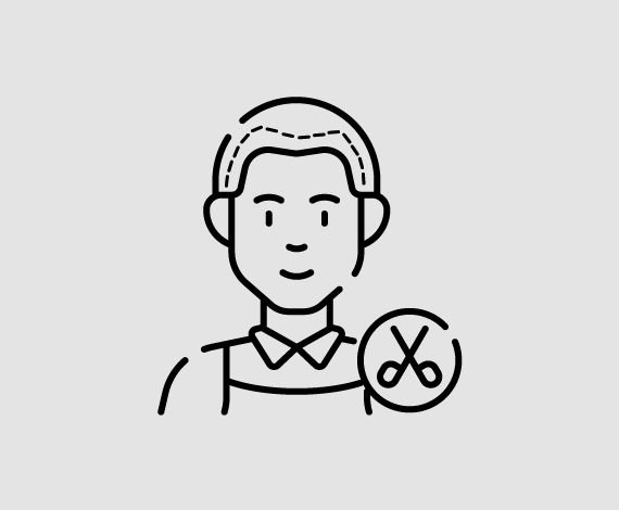 2. Trimming hair & Marking hairline